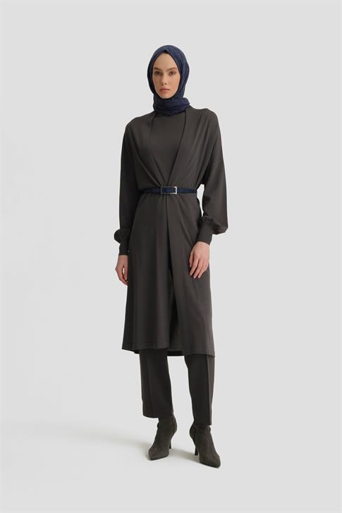 Armine Üç Parça Triko Takım 25KD2004 Antrasit