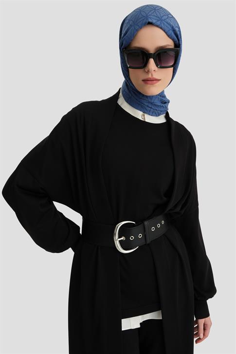 Armine Üç Parça Triko Takım 25KD2004 Siyah