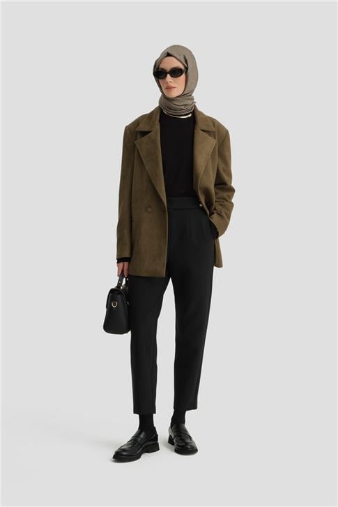 Armine Asimetrik Kapamalı Pantolon 25K2707 Siyah