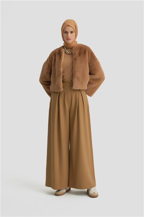 Armine Pileli Pantolon Etek 25K2709 Camel