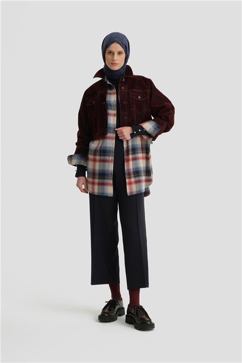 Armine Beli Apoletli Palazzo Pantolon 24KH2722 Lacivert