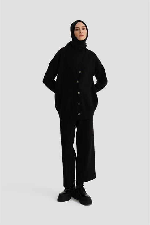 Armine Triko Hırkalı Takım 24KD2808 Siyah