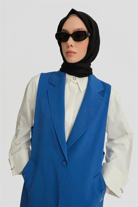 Armine Apoletli Yelek 24K4201 Kobalt