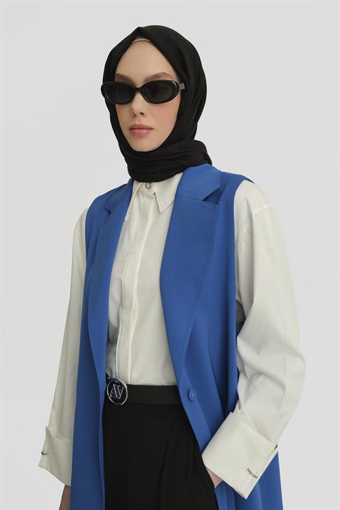 Armine Apoletli Yelek 24K4201 Kobalt