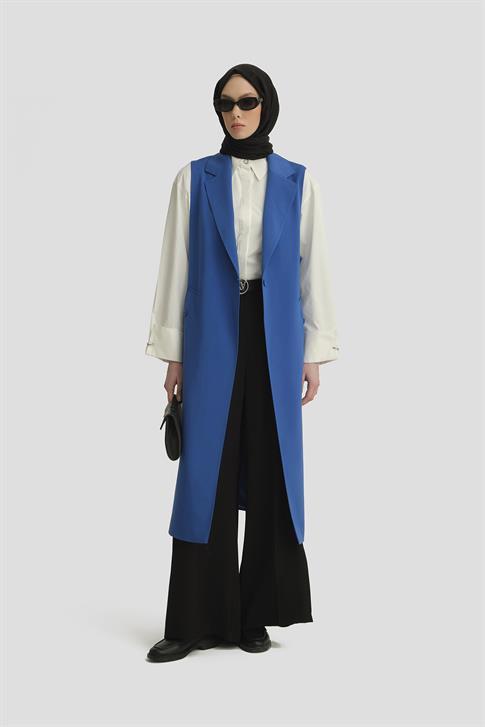 Armine Apoletli Yelek 24K4201 Kobalt