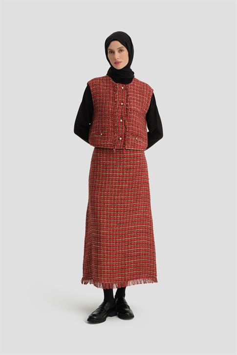 Armine Tüvit Yelek 24K4206 Kırmızı