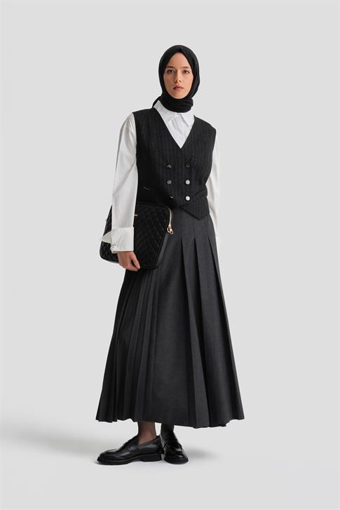 Armine Sim Dokuku Yelek 25K4208 Siyah