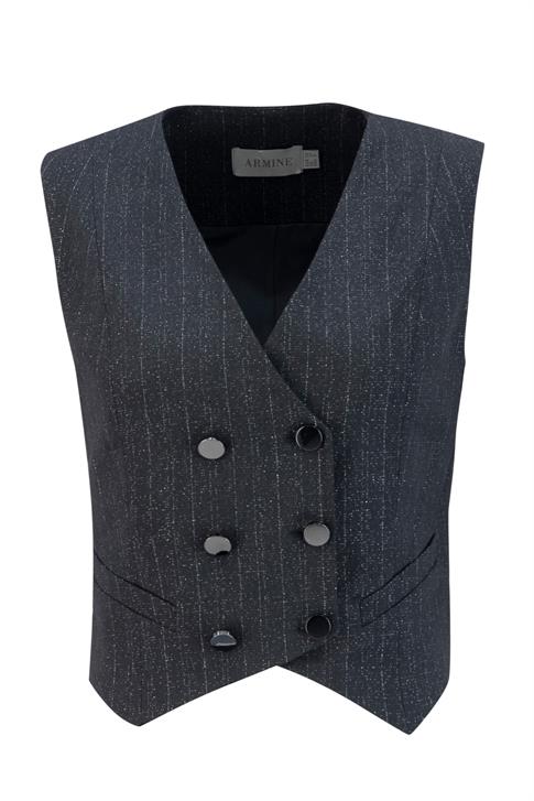 Armine Sim Dokuku Yelek 25K4208 Siyah