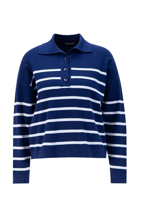 Armine Çizgili Triko Kazak 24KD4208 Lacivert