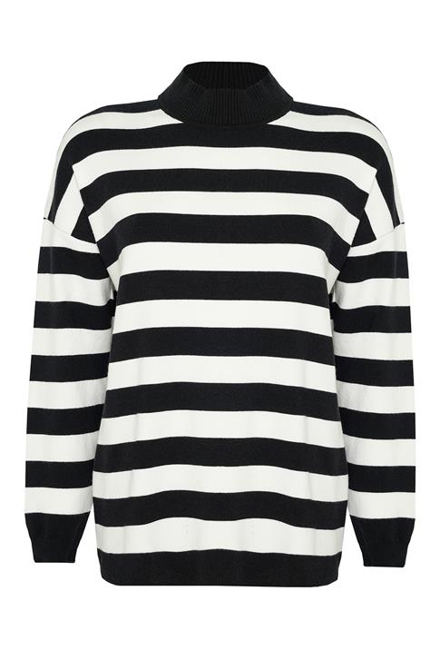 Armine Çizgili Triko Takım 24KD4213 Siyah