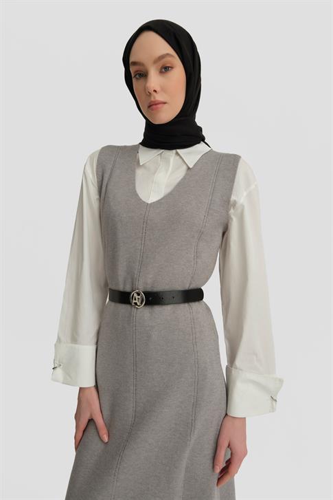 Armine Sıfır Kol Jile 24KD4216 Gri