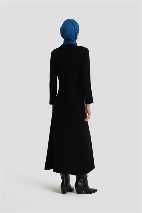 Armine Uzun Kol Triko Elbise 24KD4217 Siyah