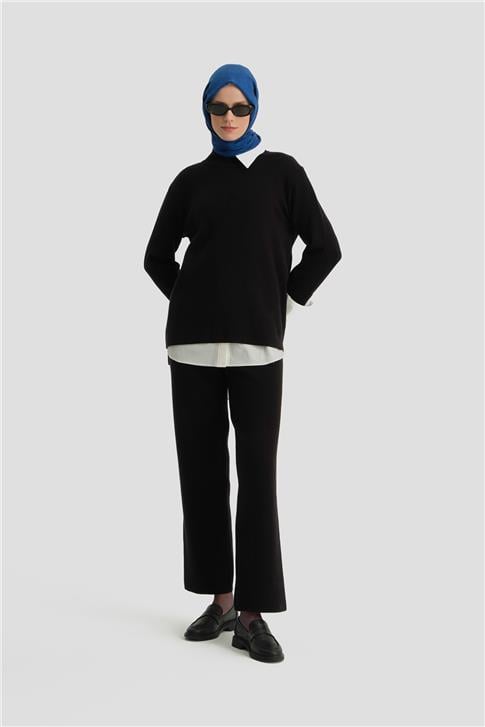 Armine Pantolonlu Triko Takım 24KD4219 Siyah