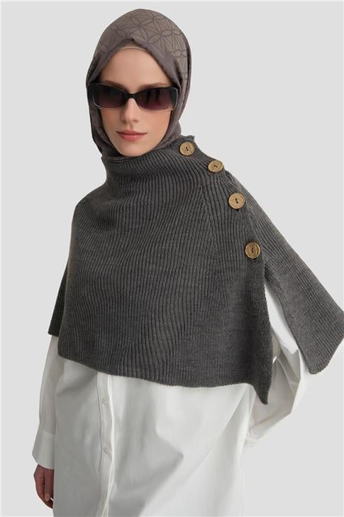 Armine Triko Pelerin 24KD4224 Antrasit