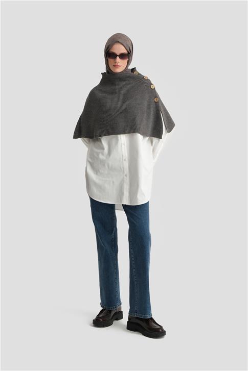 Armine Triko Pelerin 24KD4224 Antrasit