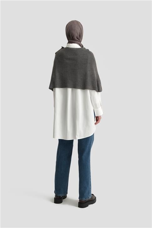 Armine Triko Pelerin 24KD4224 Antrasit