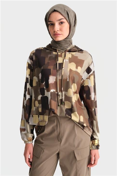 Armine Baskılı Scuba Sweat 25K4307 Yeşil