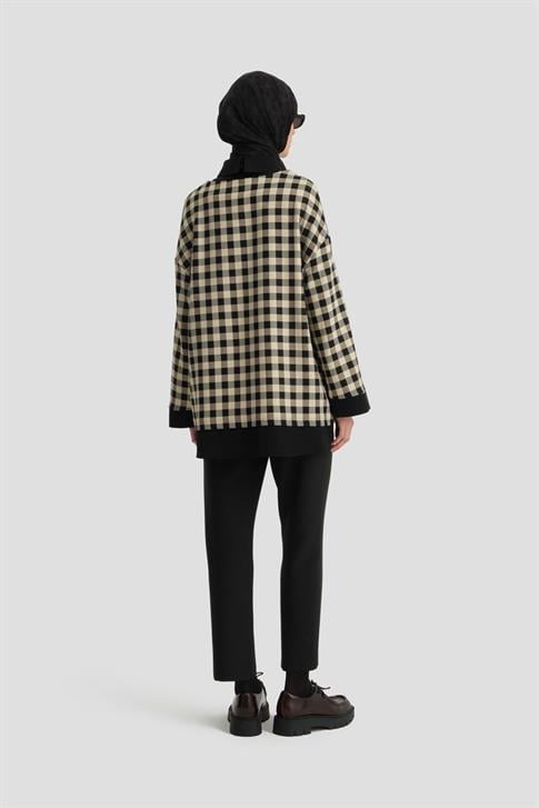 Armine Dama Desenli Tunik 25K4310 Siyah