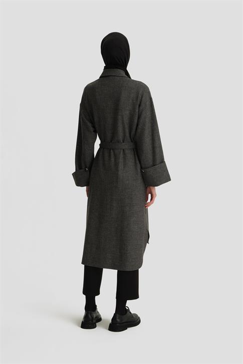 Armine Keten Karışımlı Giy Çık 25K5601 Gri Melanj