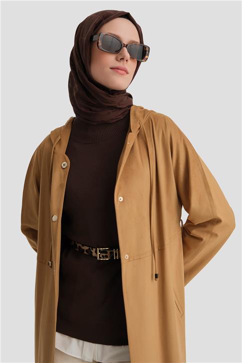 Armine Kesim Detaylı Süet Giy Çık 25K5606 Camel