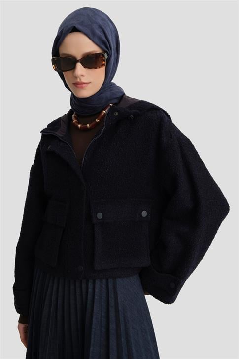 Armine Tüvit Kumaşlı Mont 25K5702 LACİVERT