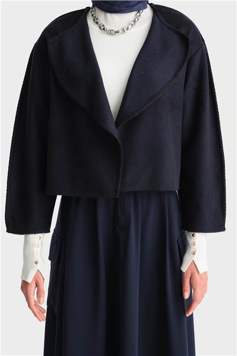 Armine Çoban Dikişli Hırka 25K5715 LACİVERT