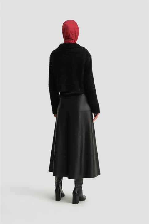 Armine Tüylü Triko Ceket 24K5718 Siyah