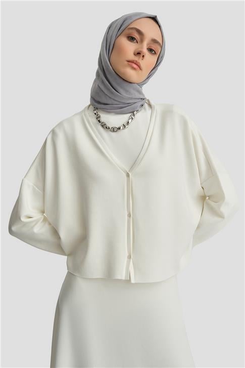 Armine Örme Hırkalı Takım 25KD6816 Ekru