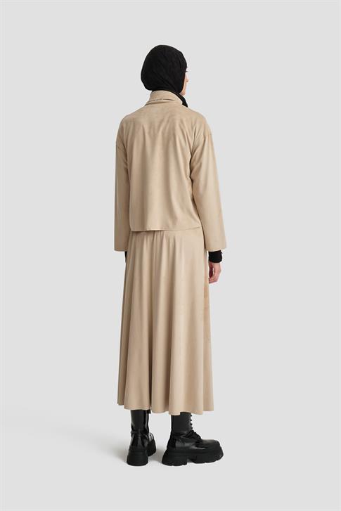 Armine Kesim Detaylı Süet Takım 25K6914 Bej