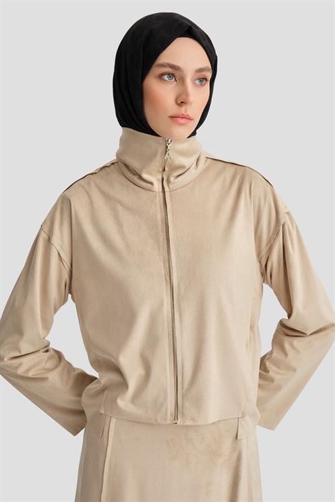 Armine Kesim Detaylı Süet Takım 25K6914 Bej