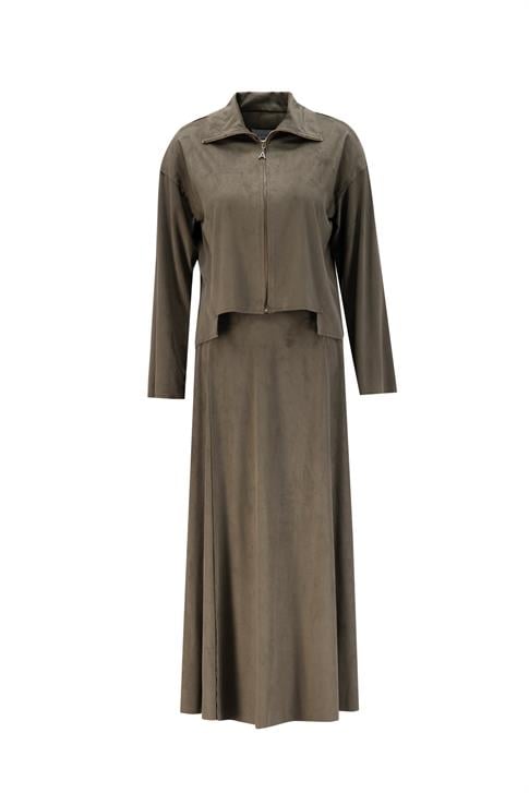 Armine Kesim Detaylı Süet Takım 25K6914 Haki