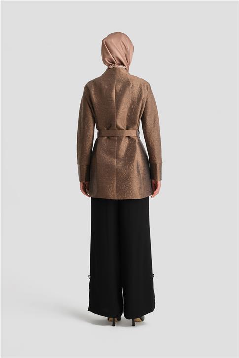 Armine Taşlı Tokalı Jakar Kap 24K7505 Bronz