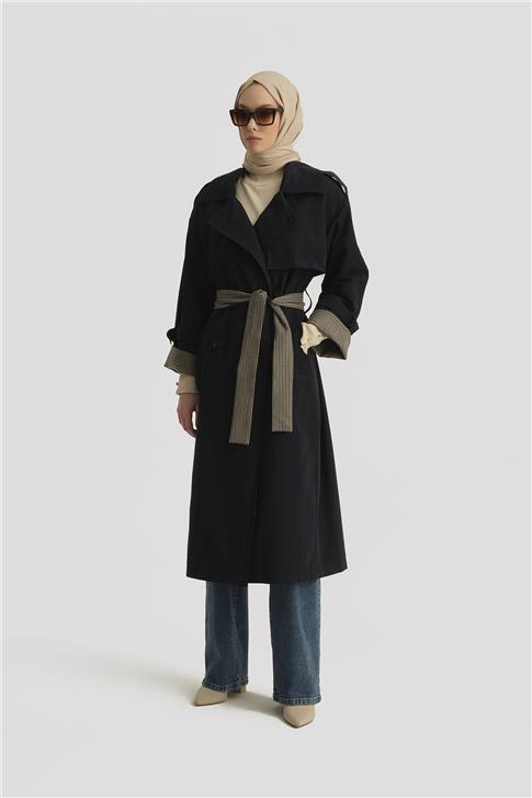 Armine Oversize Trençkot 25K7506 Lacivert