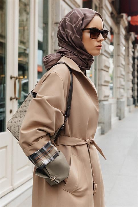 Armine Kolu Açılan Ütü İzli Trençkot 24K7515 Camel