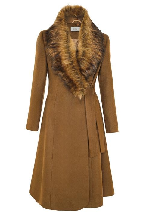 Armine Kürklü Kaşe Kap 25KH7530 Taba