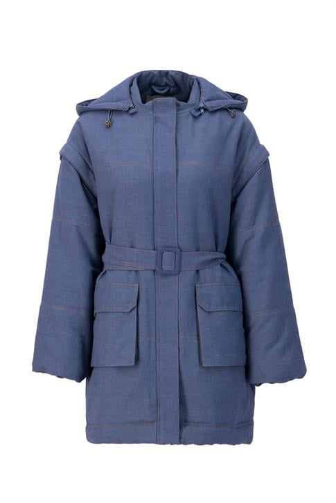 Armine Yelek Olarak Kullanılabilen Denim Mont 25K7607 Lacivert