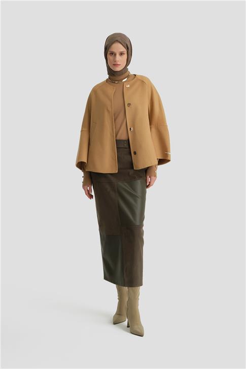 Armine Handmade Kısa Kaban 24K7611 Camel