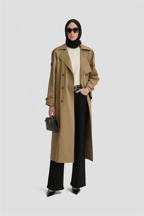 Armine Kemerli Trençkot 25Y7813 Vizon