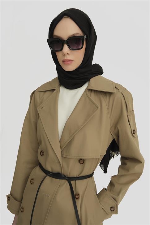 Armine Kemerli Trençkot 25Y7813 Vizon