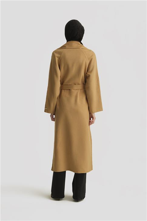 Armine Erkek Yaka Handmade Manto 24K8110 Camel