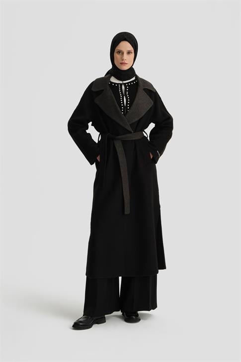 Armine Erkek Yaka Handmade Manto 24K8110 Siyah