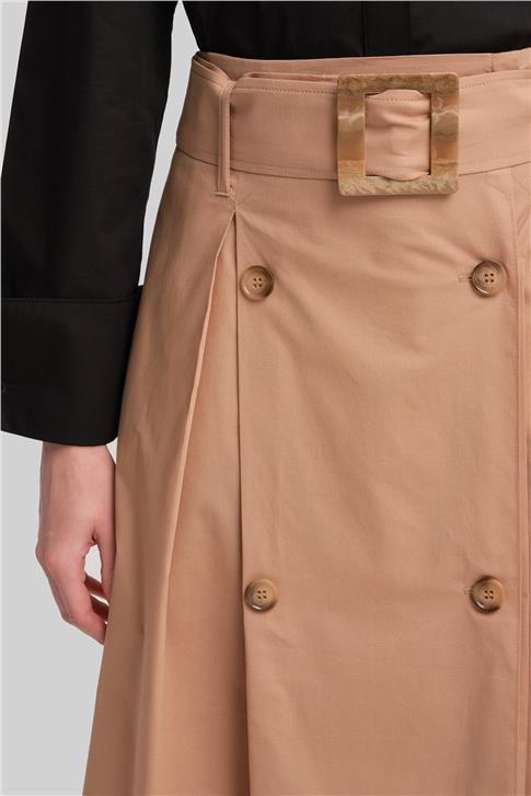 Armine Çift Düğmeli Pamuk Etek 24Y1601 Camel