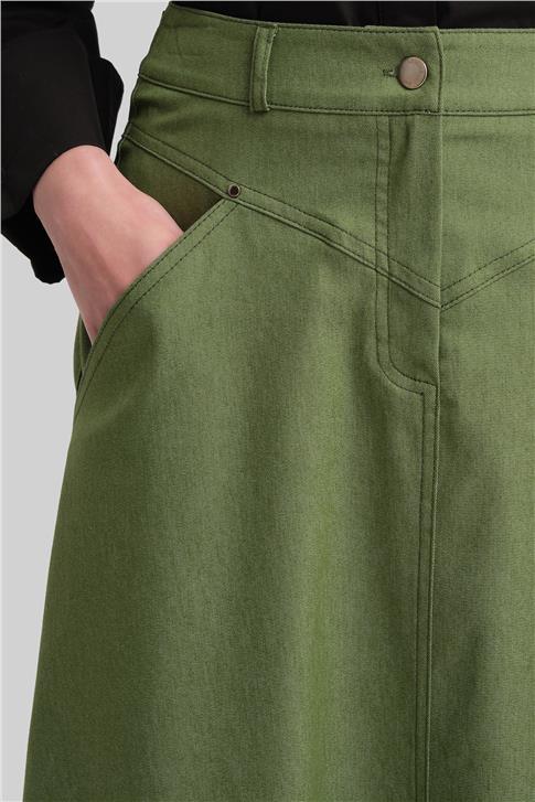 Armine Denim Kloş Etek 24Y1604 Yeşil