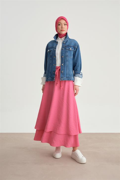 Armine Örgü Kemerli 2 Kat Etek 24Y1613 Orkide