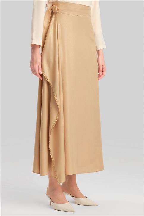 Armine Simli Viskon Etek 24Y1626 Camel