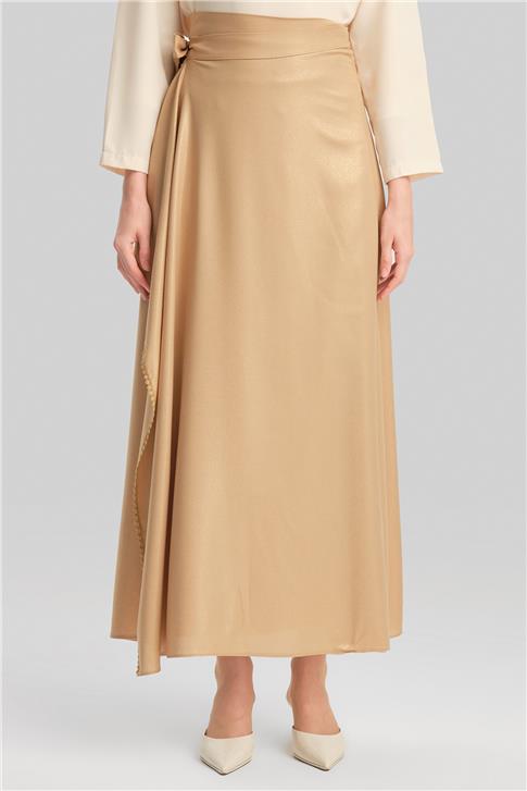 Armine Simli Viskon Etek 24Y1626 Camel