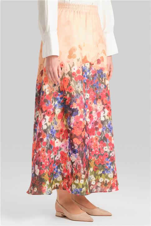 Armine Godeli Ve Desenli Etek 24Y1628 Oranj