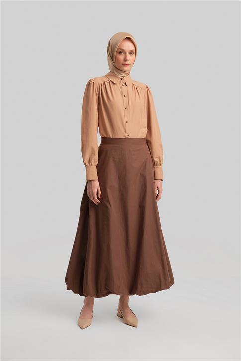 Armine Balon Etek 24Y1641 Kahverengi