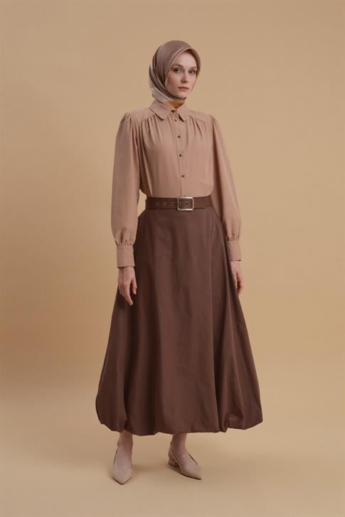 Armine Balon Etek 24Y1641 Kahverengi