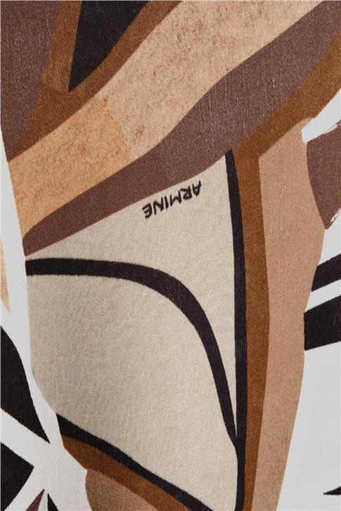 Armine Desenli Etek 24Y1643 Kahverengi